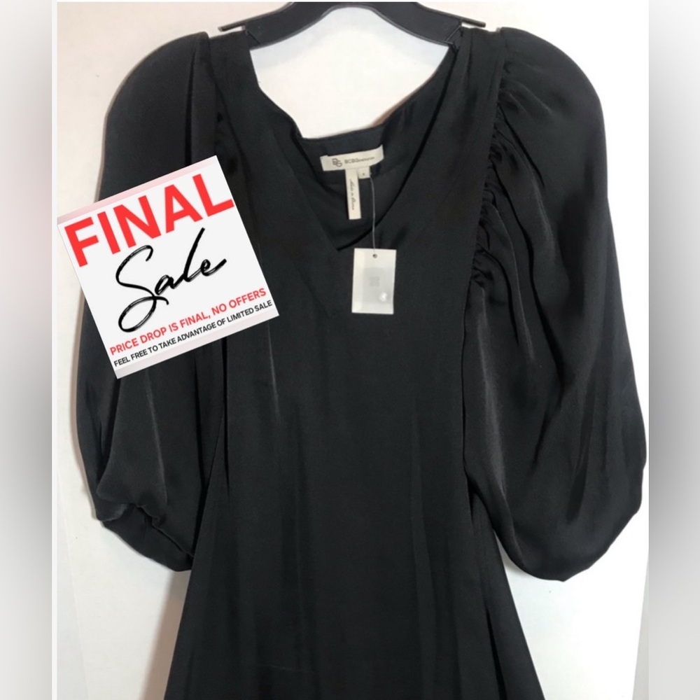 PRICE FIRM NO DISCOUNTS BCBG Slinky Mini LBD size 6 Balloon sleeves
